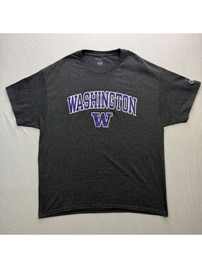 Champion Washington Huskies T Shirt Charcoal Heather XL